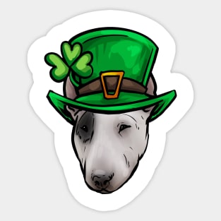 St Patricks Day Bull Terrier Sticker